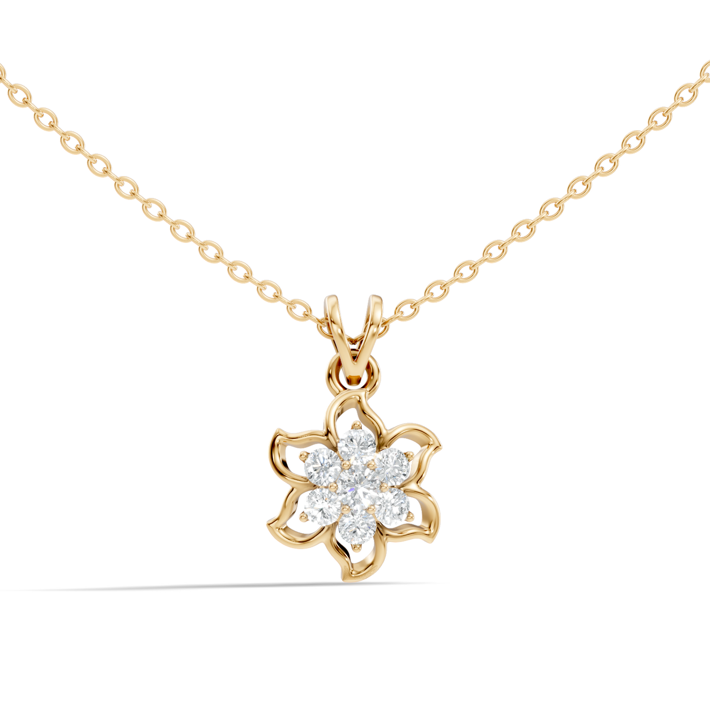 0.45 Ct Round Cut Diamond Pendant In 14K Yellow Gold Minimalist Gift For Her