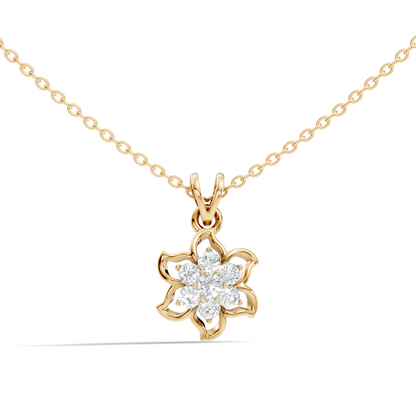 0.45 Ct Round Cut Diamond Pendant In 14K Yellow Gold Minimalist Gift For Her