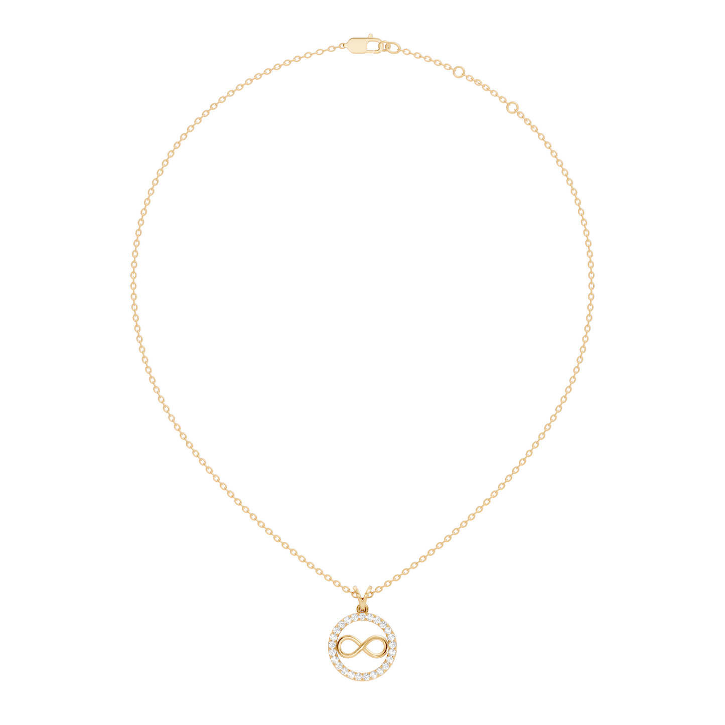 Classic Infinity Round Cut Diamond Pendant 0.38 CT Affordable Gift for Her