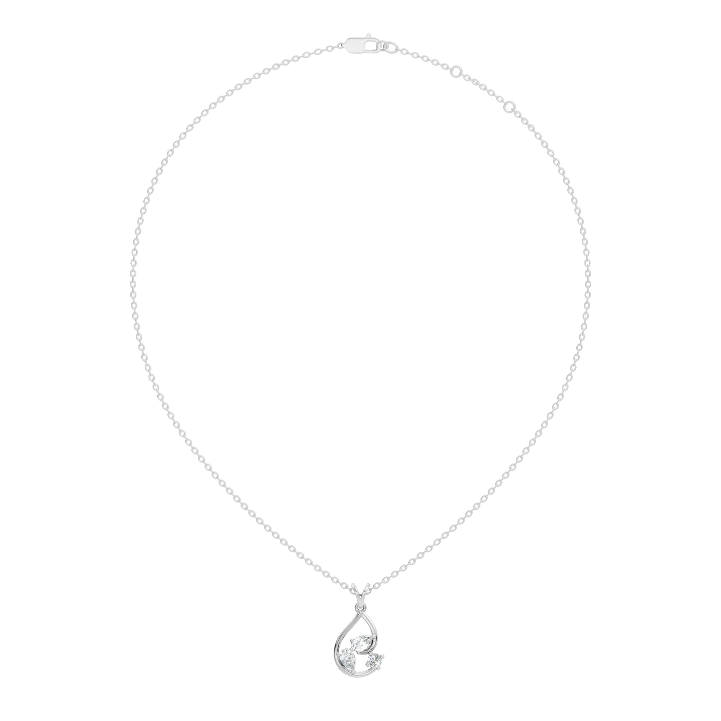 Elegant Pear Cut Lab-Grown Diamond Pendant Stunning Round Diamond Gift for Anniversary