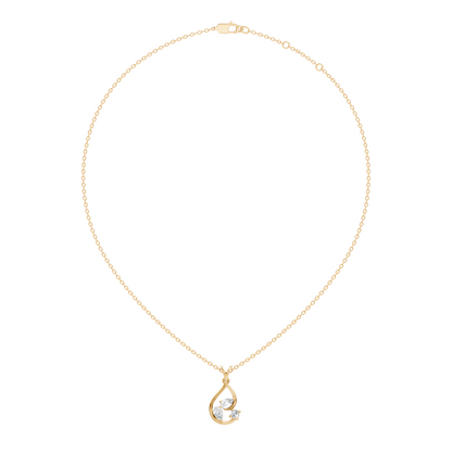 Elegant Pear Cut Lab-Grown Diamond Pendant Stunning Round Diamond Gift for Anniversary