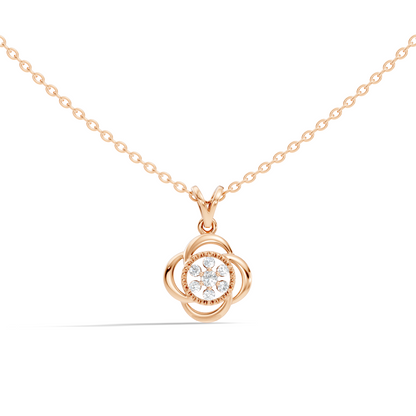 Minimalist Round Cut Diamond Pendant in 14K White Gold Eco-Friendly Anniversary Gift