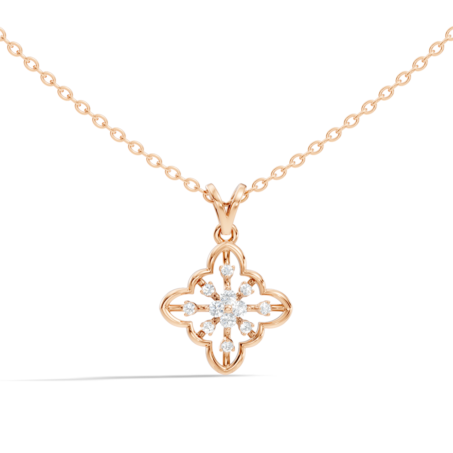 0.14 Carat Round Cut Diamond Pendant in 18K Solid Yellow Gold Perfect Gift for Her