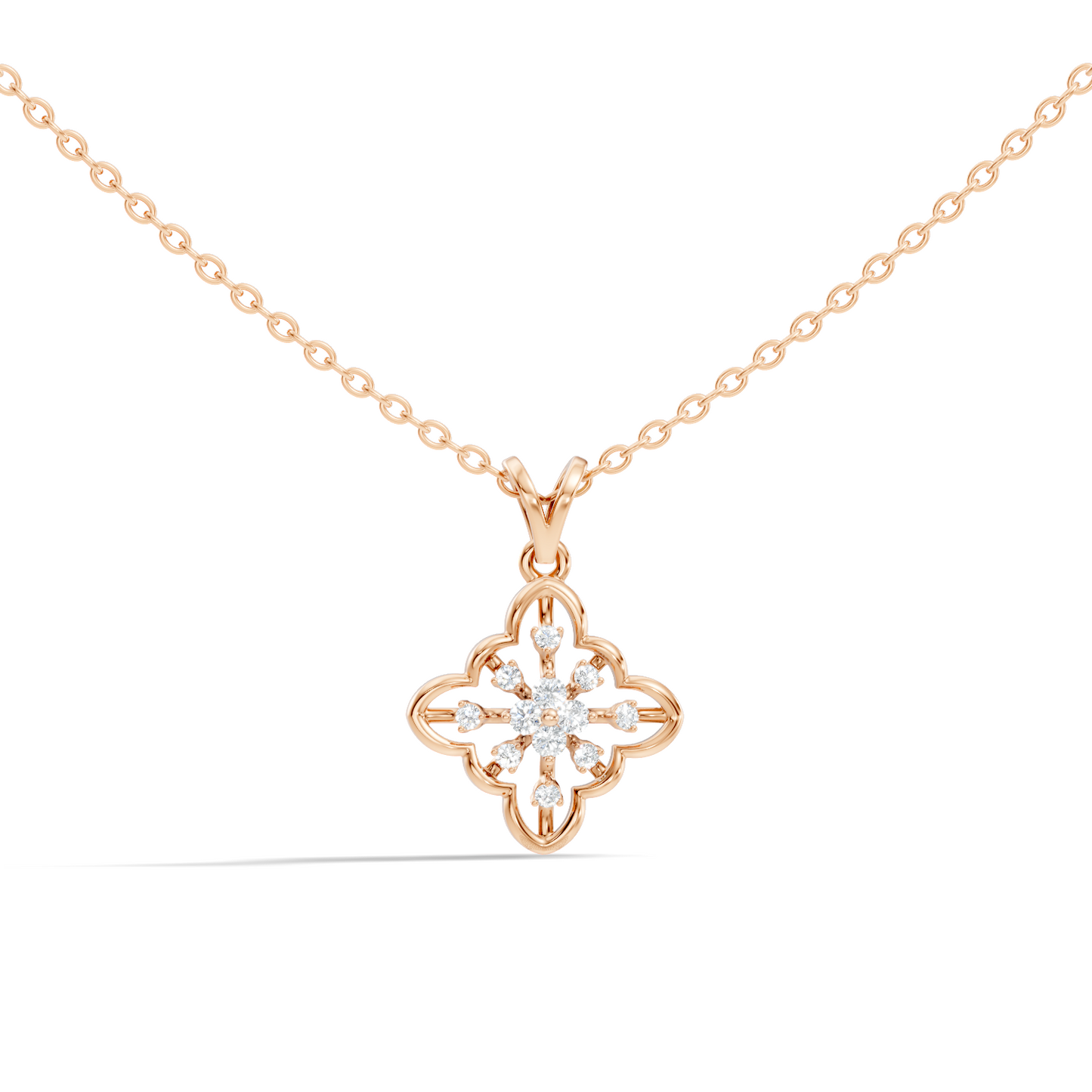 0.14 Carat Round Cut Diamond Pendant in 18K Solid Yellow Gold Perfect Gift for Her