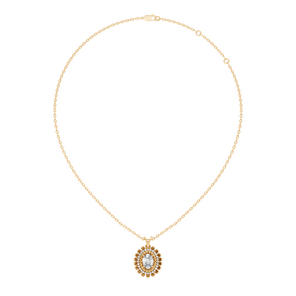 0.89 CT Round Lab-Grown Diamond Pendant In 14K Solid Yellow Gold Gift