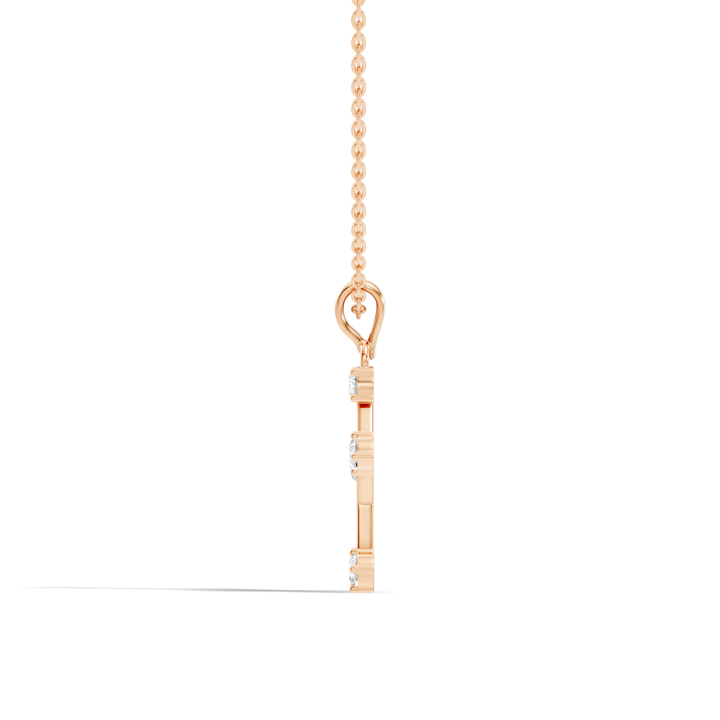 Unique Round Cut Diamond Smiley Star Pendant  Eco-Friendly Gift In 14K White Gold