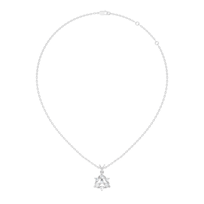 Minimalist Round Diamond Pendant In 14K White Gold Vintage Style Jewelry For Her