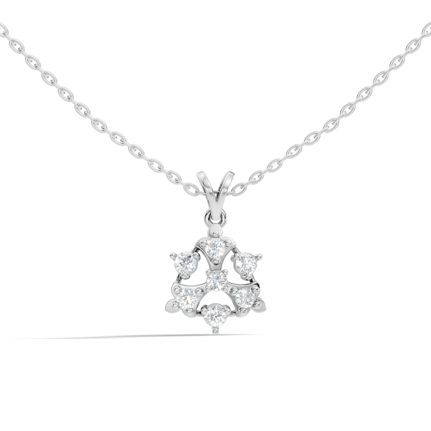 Minimalist Round Diamond Pendant In 14K White Gold Vintage Style Jewelry For Her