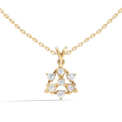 Minimalist Round Diamond Pendant In 14K White Gold Vintage Style Jewelry For Her