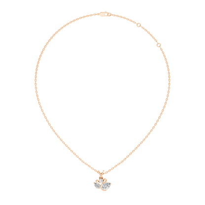 Chic White Gold Pendant with Pear & Round Lab-Grown Diamonds Anniversary Gift Idea