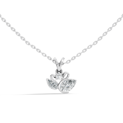 Chic White Gold Pendant with Pear & Round Lab-Grown Diamonds Anniversary Gift Idea