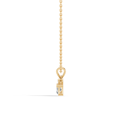 Chic White Gold Pendant with Pear & Round Lab-Grown Diamonds Anniversary Gift Idea