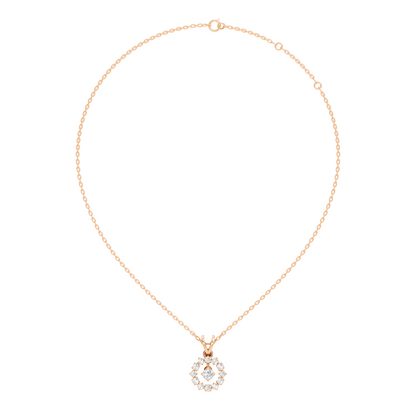 Stunning 0.38 Ct Round Diamond Charm Pendant 18K White Gold Jewelry For Women