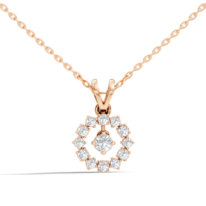 Stunning 0.38 Ct Round Diamond Charm Pendant 18K White Gold Jewelry For Women