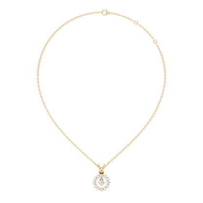 Stunning 0.38 Ct Round Diamond Charm Pendant 18K White Gold Jewelry For Women