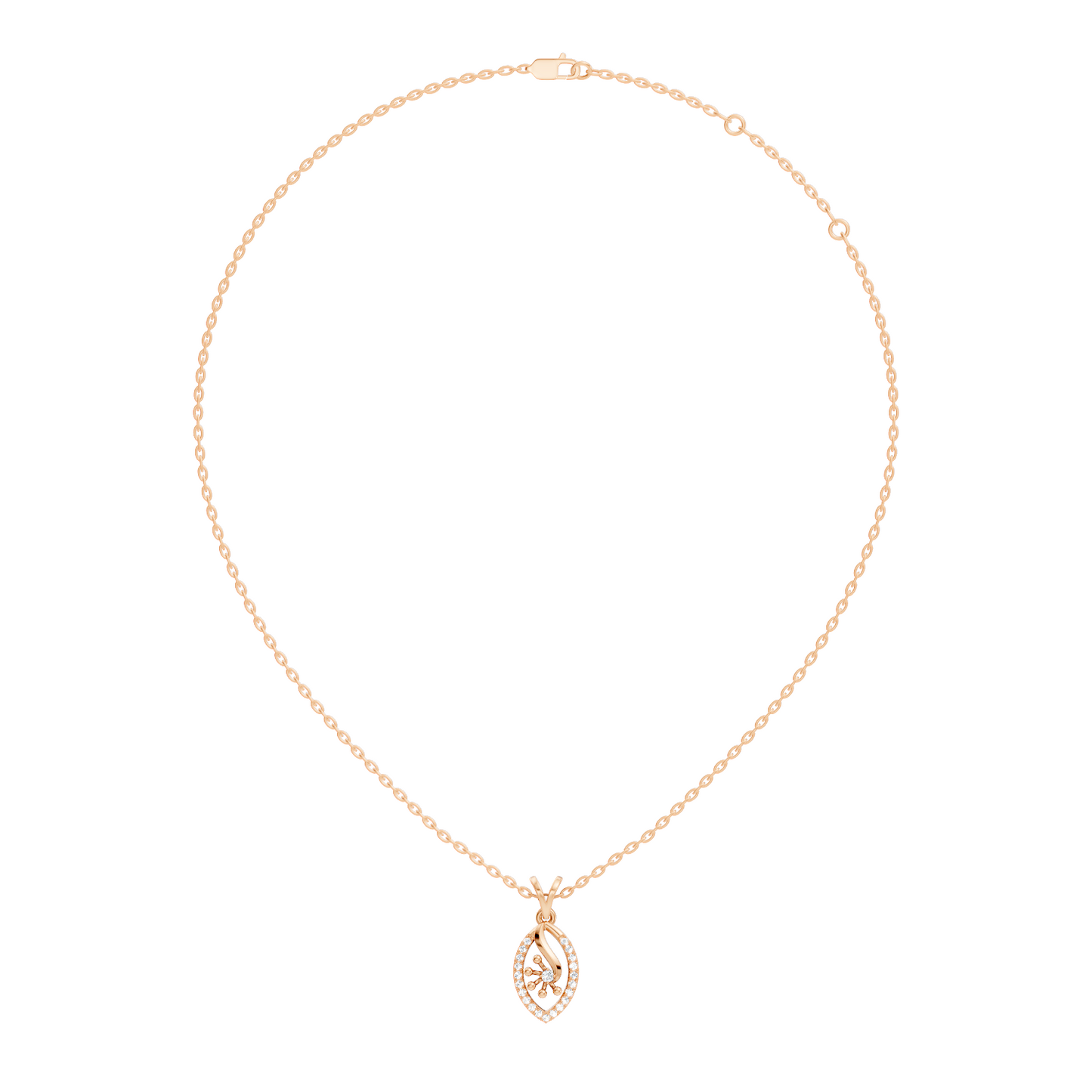 14K Solid Gold Round Cut Diamond Pendant Eco-Friendly Charm for Her
