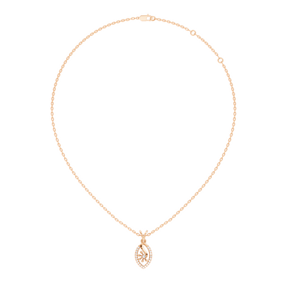 14K Solid Gold Round Cut Diamond Pendant Eco-Friendly Charm for Her