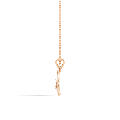 14K Solid Gold Round Cut Diamond Pendant Eco-Friendly Charm for Her