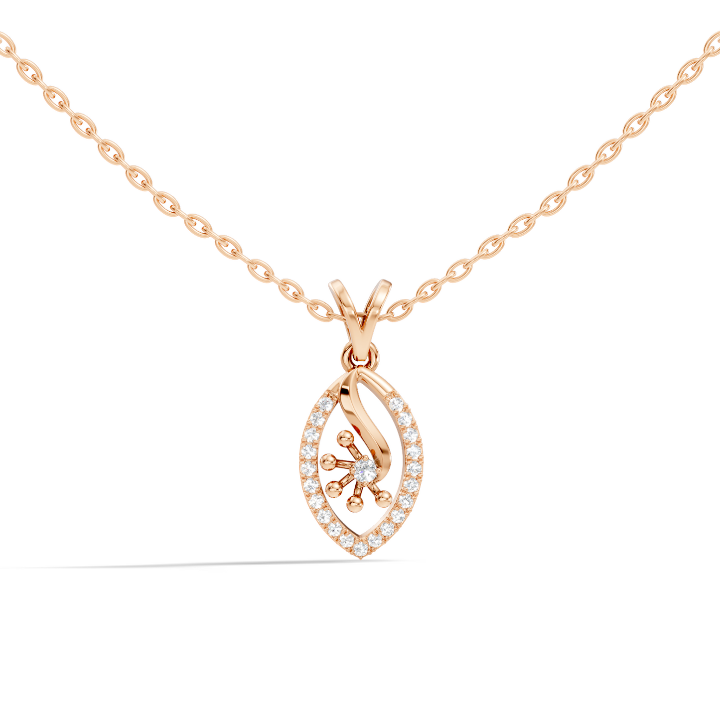 14K Solid Gold Round Cut Diamond Pendant Eco-Friendly Charm for Her