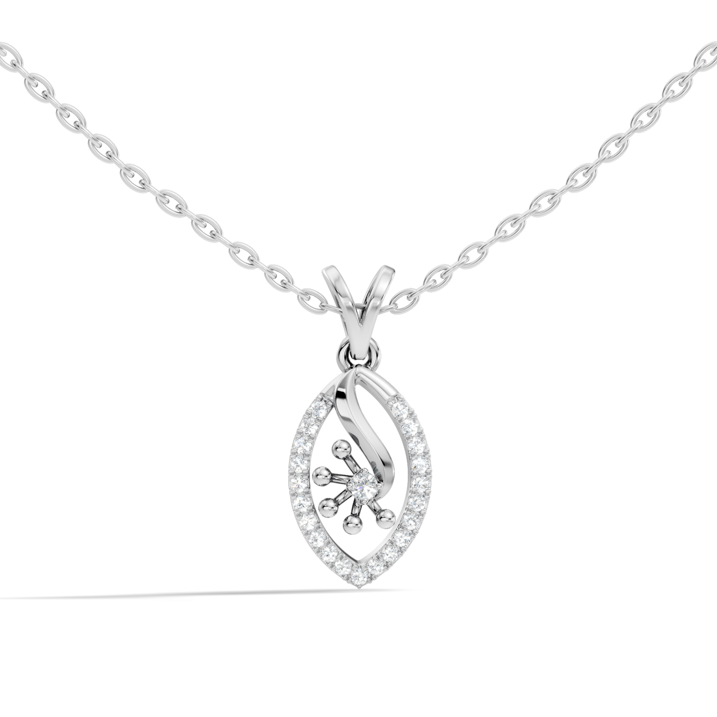 14K Solid Gold Round Cut Diamond Pendant Eco-Friendly Charm for Her