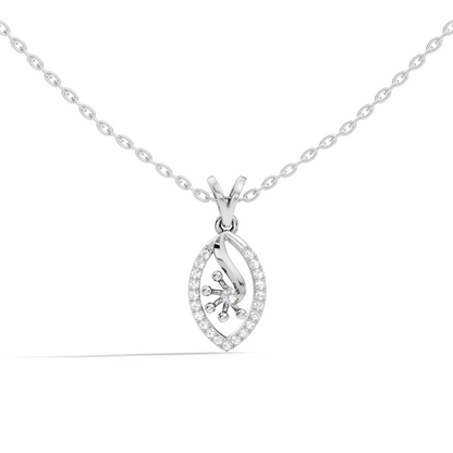 14K Solid Gold Round Cut Diamond Pendant Eco-Friendly Charm for Her