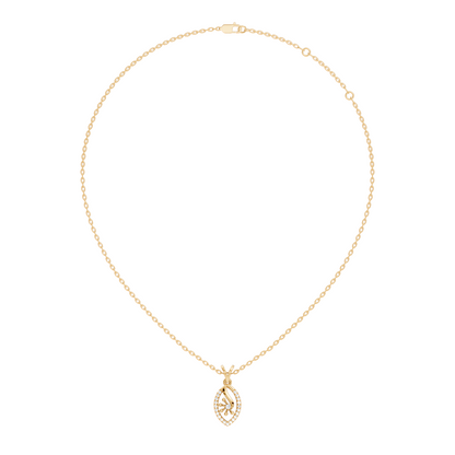 14K Solid Gold Round Cut Diamond Pendant Eco-Friendly Charm for Her