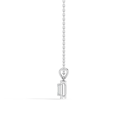 Emerald Cut Lab-Grown Diamond Halo Pendant Perfect Gift For Women's