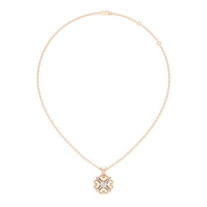 Elegant Cushion Cut Lab-Grown Diamond Pendant In 14K Solid White Gold