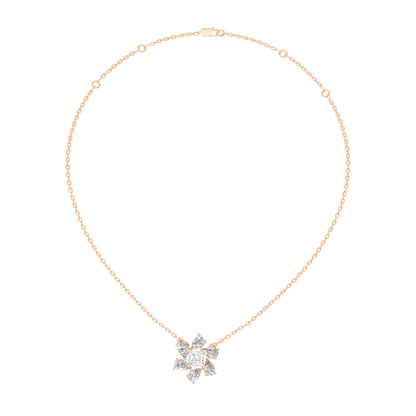 Princess & Pear Lab-Grown Diamond Pendant Colorless White Gold Elegance Gift In 14K Gold