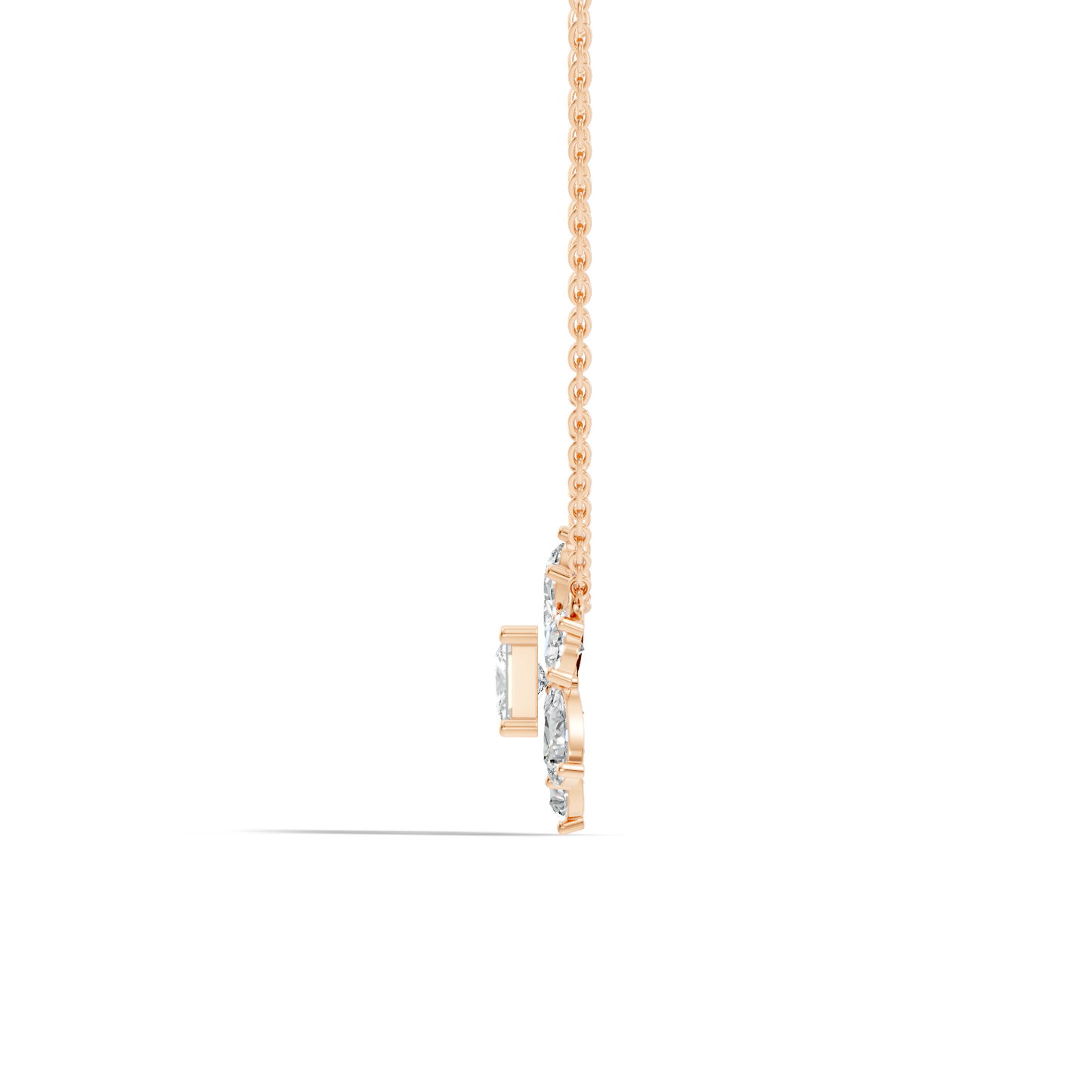 Princess & Pear Lab-Grown Diamond Pendant Colorless White Gold Elegance Gift In 14K Gold