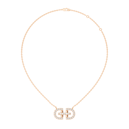 Elegant Interlocking Round Diamond Pendant in 14K Yellow Gold Stylish Jewelry