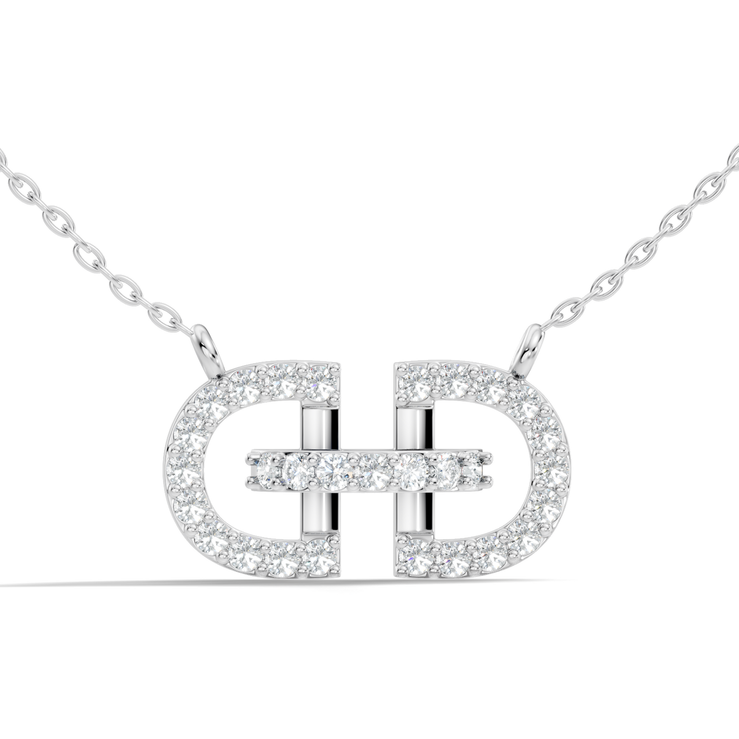 Elegant Interlocking Round Diamond Pendant in 14K Yellow Gold Stylish Jewelry