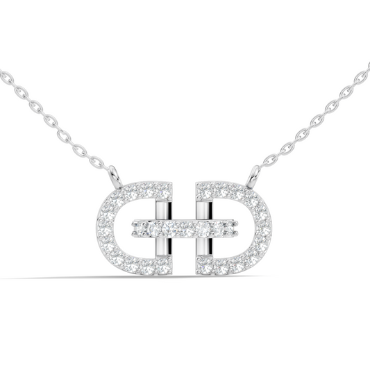 Elegant Interlocking Round Diamond Pendant in 14K Yellow Gold Stylish Jewelry