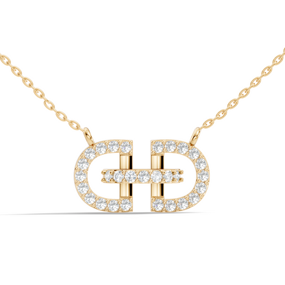 Elegant Interlocking Round Diamond Pendant in 14K Yellow Gold Stylish Jewelry