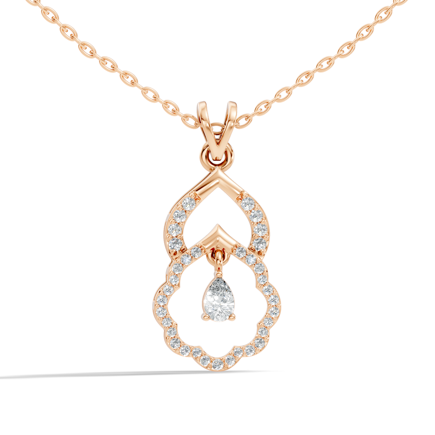 Stunning Pear Cut Lab-Grown Diamond Pendant Elegant Drop Necklace Anniversary Gift