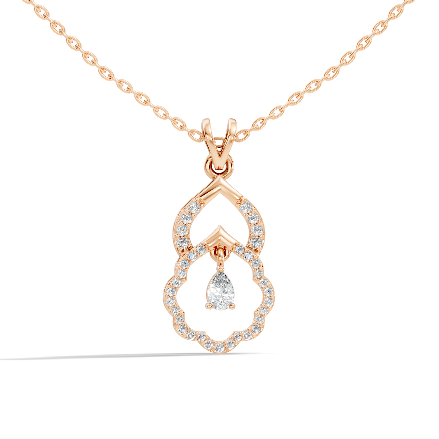 Stunning Pear Cut Lab-Grown Diamond Pendant Elegant Drop Necklace Anniversary Gift