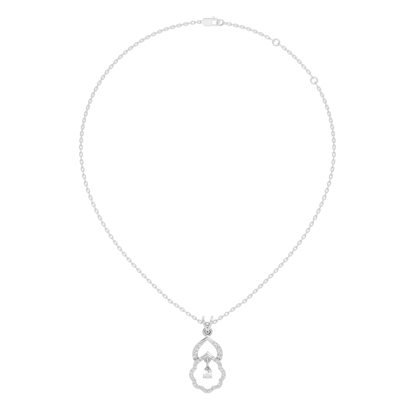 Stunning Pear Cut Lab-Grown Diamond Pendant Elegant Drop Necklace Anniversary Gift