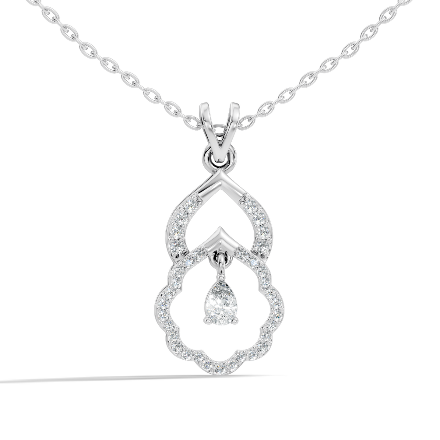 Stunning Pear Cut Lab-Grown Diamond Pendant Elegant Drop Necklace Anniversary Gift