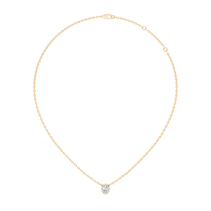 Oval Cut Diamond Pendant In 14K White Gold Halo Style Necklace Pendant For Her