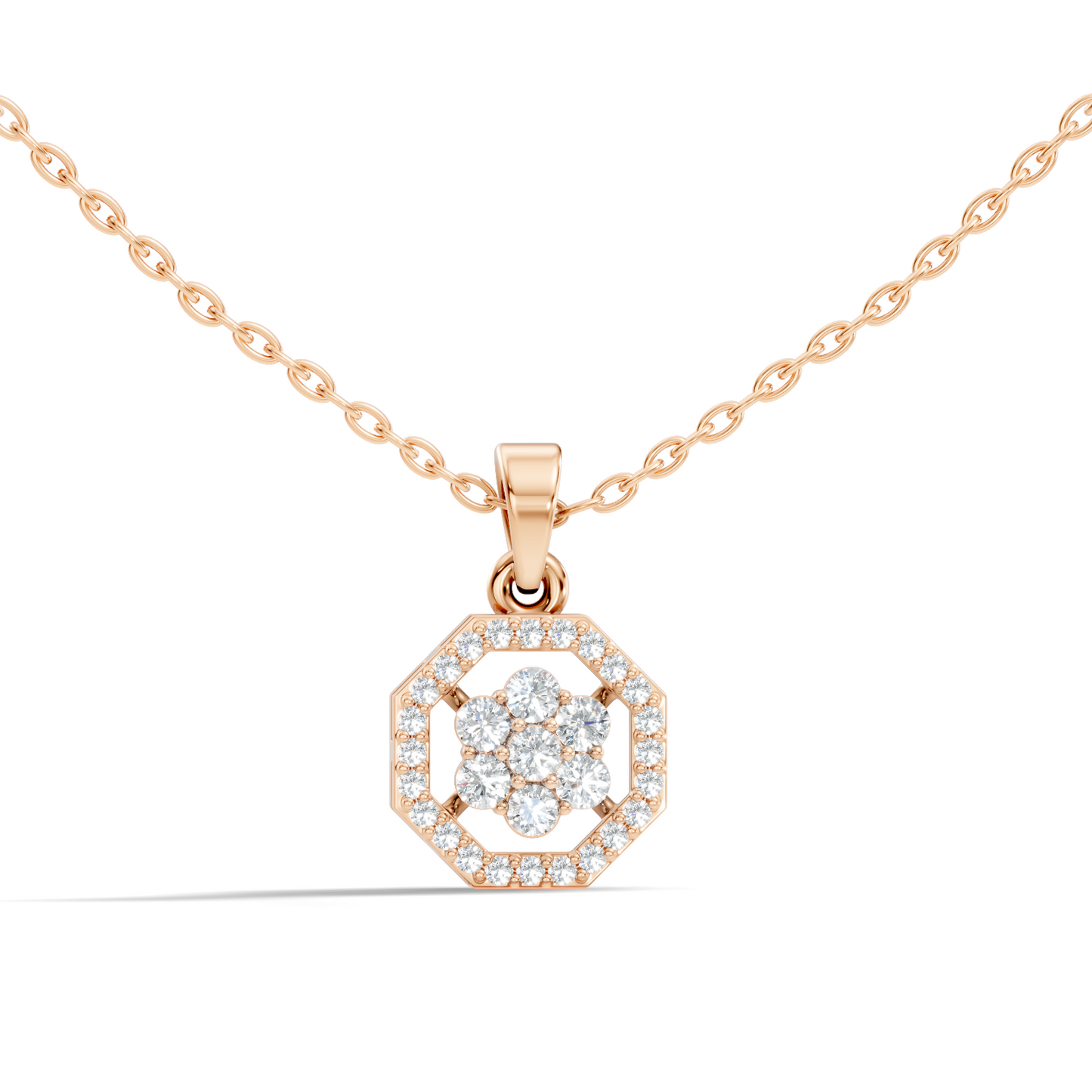 Elegant Round Cut Diamond Pendant In 14K Gold Affordable Gift for Women
