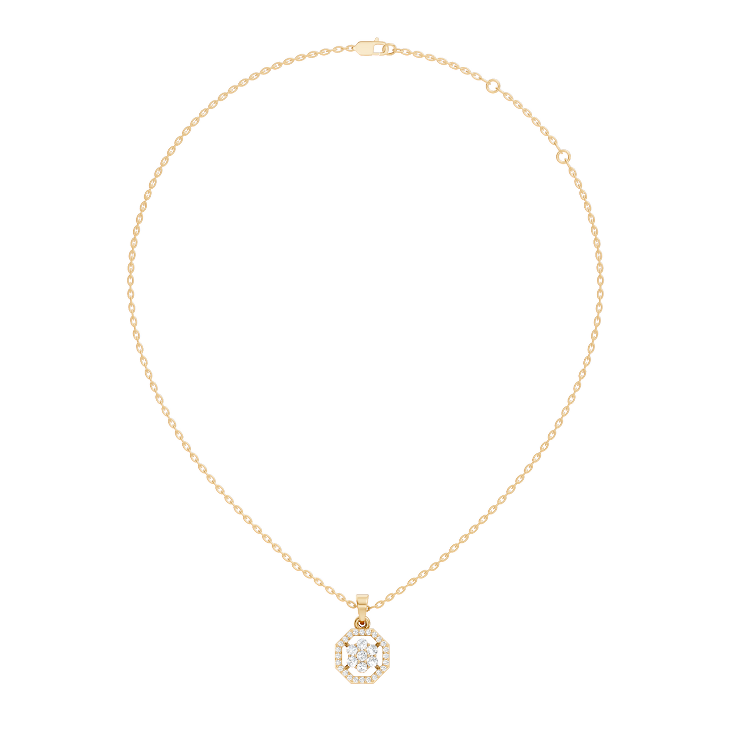 Elegant Round Cut Diamond Pendant In 14K Gold Affordable Gift for Women