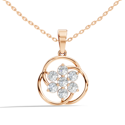 1.40 Carat Lab-Grown Round Diamond Pendant Necklace in 14K Solid Gold