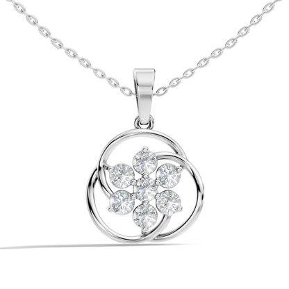 1.40 Carat Lab-Grown Round Diamond Pendant Necklace in 14K Solid Gold