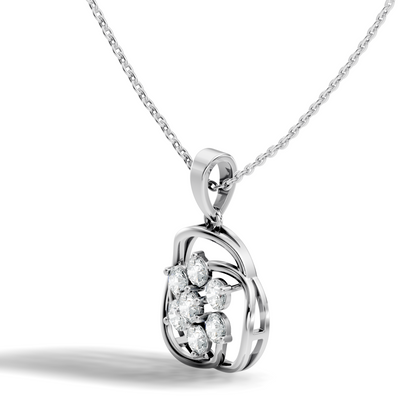 1.40 Carat Lab-Grown Round Diamond Pendant Necklace in 14K Solid Gold