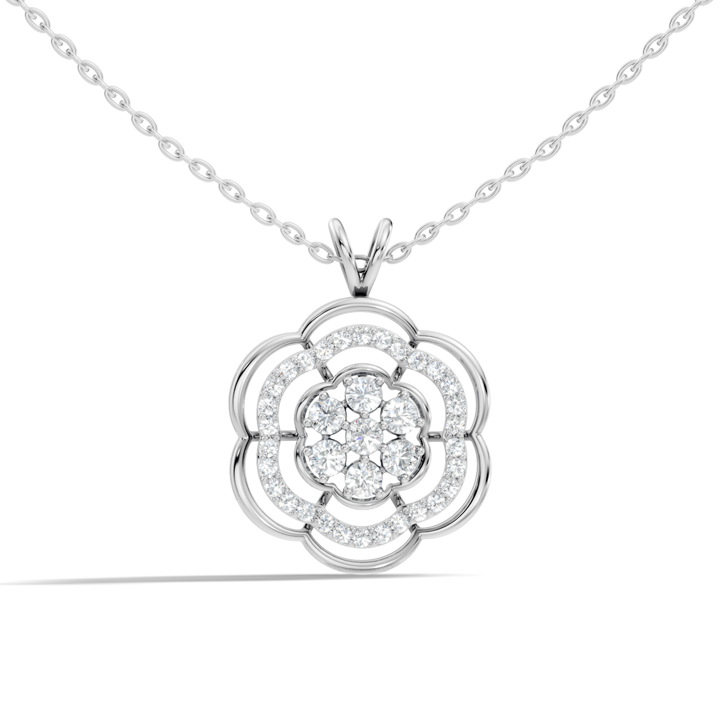 Vintage Round Cut Diamond Pendant Natural & Lab-Grown Diamonds in 18K Gold