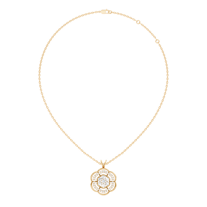 Vintage Round Cut Diamond Pendant Natural & Lab-Grown Diamonds in 18K Gold