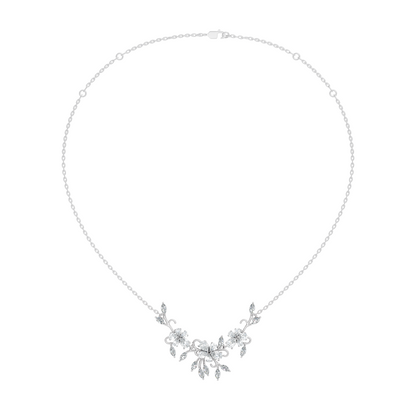 Round Cut Elegant Statement Jewelry For Women New Style Pendant 14k Solid Gold Natural Diamond Golden Blossom