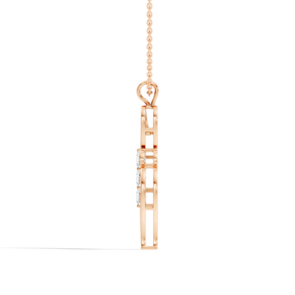 Three-Stone Lab-Grown Diamond Pendant Gold Infinity Minimalist Elegant Jewelry for Women