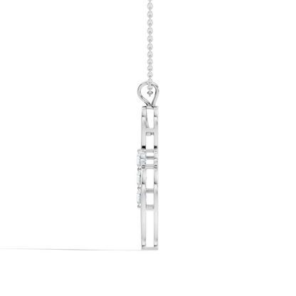 Three-Stone Lab-Grown Diamond Pendant Gold Infinity Minimalist Elegant Jewelry for Women