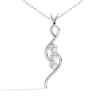 Three-Stone Lab-Grown Diamond Pendant Gold Infinity Minimalist Elegant Jewelry for Women